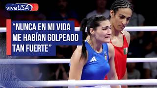 Boxeadora italiana se retira de pelea con Imane Khelif en 46 segundos paris2024 [upl. by Eellac]