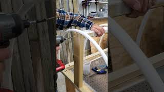 Making a hinged hoop cover for our first raised herb garden bed  DIY greenhouse [upl. by Garrot]