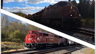 MEET CP Intermodal train meets CP CWR train at Palgrave ON OCT 17 2023 [upl. by Aztinay569]