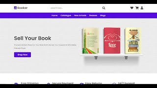 Responsive Online Book Store Website  HTML  CSS  JavaScript [upl. by Einnok]