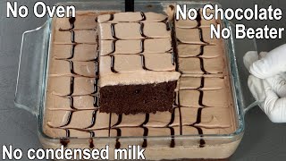 No Oven No Chocolate No Beater No Condensed Milk Chocolate Milk Cake Recipe  Chocolate Dessert [upl. by Edualcnaej]