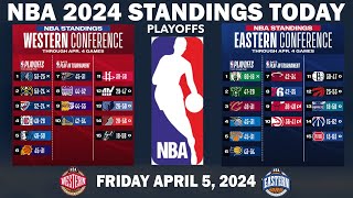 NBA Standings Today  Friday April 5  2024 NBA Playoffs  Bracket latest scenarios [upl. by Acilgna]