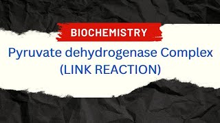 Pyruvate dehydrogenase complex Link reaction Biochemistry [upl. by Harutek]