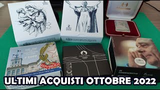 Monete Acquistate Ottobre 2022  Euro Proof Vaticano Francia Monete in Argento [upl. by Ynnaj]