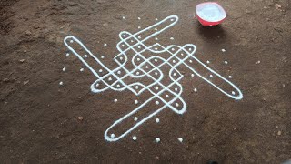 Creative trending kolam design  10 x 4 dots kambi kolam  sikku Kolam  SathyaSelva Arts [upl. by Rawdon102]