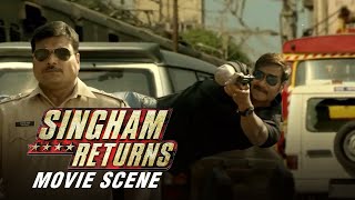 Ajay Devgn Saves Anupam Kher  Singham Returns  Movie Scene [upl. by Clarey143]