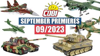 📅 September premieres from COBI  092023  Planes tanks cars [upl. by Aremmat617]