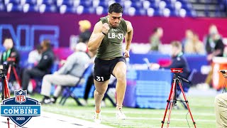 Linebackers Run the 40Yard Dash at 2023 NFL Combine Pappoe Hits 439 Official [upl. by Geanine]