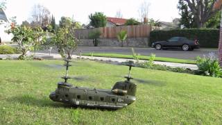 Chinook RC Helicopters Maiden Takeoff  and Crash [upl. by Zacarias]