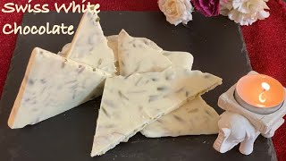 Swiss White Chocolate with nuts  Laderach Style Chocolate  White Chocolate Recipe  Chocolate bar [upl. by Alaunnoif471]