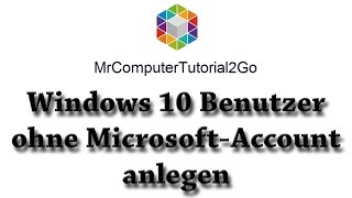 Windows 10 Benutzer ohne Microsoft Konto [upl. by Airebma]