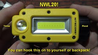 Nitecore NWL20 Work Light Review 600 Lumens COB Flood Light 290 Lumens Combination Thrower [upl. by Irpak144]