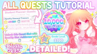 HOW TO COMPLETE ALL QUESTS FULL GUIDE TUTORIAL For FREE REWARDS PHASE 14 👑Royale High Campus 3 [upl. by Lahpos]