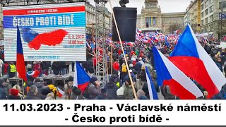 11032023  Praha  Václavské náměstí  Česko proti bídě  Přímý přenos 1 část [upl. by Newbill547]