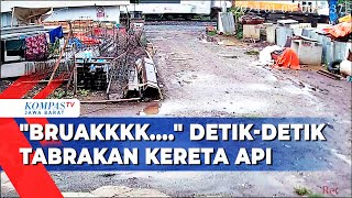 CCTV Rekam DetikDetik Tabrakan KA TuranggaKA Bandung Raya di Cicalengka [upl. by Ynaffik613]