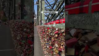 LOVE LOCK BRIDGE IN GERMANY approx 340000 attach in the bridge germany europeantravel cologne [upl. by Thetis]