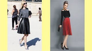 Leather Pleated Skirt Outfit [upl. by Nanny]