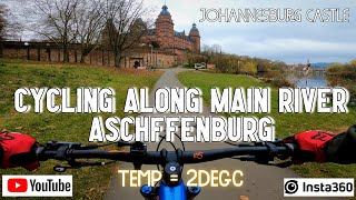 Cycling along Main River in Aschaffenburg Germany  Insta360 One X2 [upl. by Atikam752]