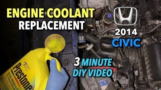 Honda Civic Engine Coolant Change 2012  2015  3 Minute DIY Video [upl. by Ahsima]