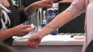 Covering tattoos with makeup Cinema Secrets Makeup class [upl. by Heck621]