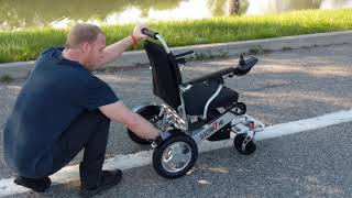 Electra7 Wide Lightweight Folding Power Wheelchair Extended Review [upl. by Nalac]