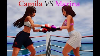 Female Boxing Anime Fight  Camila vs Marina [upl. by Atiuqrahs443]