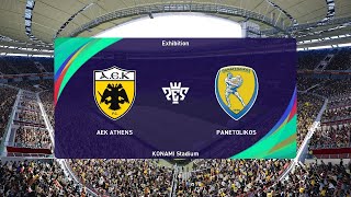 AEK Athens vs Panetolikos 08102022 Greece Super League PES 2021 [upl. by Aicilic504]