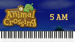 Animal Crossing New Leaf  5 AM Piano Tutorial [upl. by Brunhild]