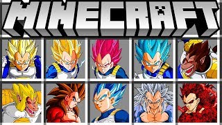 NOVAS TRANSFORMAÇÕES DO VEGETA ADICIONADAS AO MINECRAFT [upl. by Tabatha237]