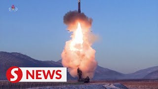 North Korea airs video of newest Hwasong18 ICBM launch [upl. by Ellednahc64]