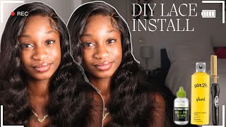 How to Install a 5x5 Lace Wig for Beginners  DIY Wig Install  A’daesha Ayanna [upl. by Anomas782]