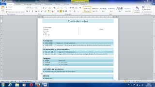 COMMENT CREER UN CV SIMPLE SUR WORD exemple bon cv [upl. by Goldsmith]