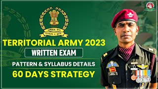 How to Prepare Territorial Army TA 2023 Exam  Territorial Army 60 Days Preparation Strategy [upl. by Lattonia]