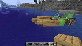 Minecraft  making working boat [upl. by Annirtak]