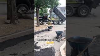 Gotta get er done 🎥 cosmeticpaving asphaltpaving asphaltpavement bluecollar construction [upl. by Eiznyl]