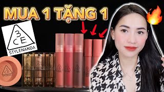 REVIEW 3CE Son Tint Lì Blur Water Tint và Soft Matte Lipstick  Mua 1 tặng 1 SIÊU HỜI [upl. by Rori]