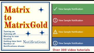 MatrixGold Quick Tip Notifications [upl. by Attesoj]