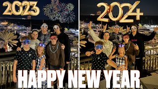 NEW YEARS EVE MIAMI  RINGING IN THE NEW YEAR WHITE SAND BEACH FIREWORKS OVER THE OCEAN AS A FAMILY [upl. by Akinuahs]