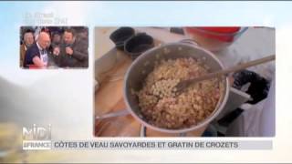 RECETTE  Côtes de veau savoyardes et gratin de crozets [upl. by Ellinej]