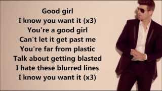 Robin Thicke  Blurred Lines feat TI and Pharrell Lyrics on Screen HD [upl. by Tada]