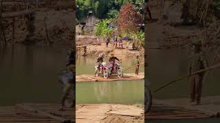 River Crossing by Bamboo Raft to Ba Be Lake 🛶🌿 Vietnam Dirt Bike Tour [upl. by Adnomal]