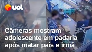 Adolescente de 16 anos que matou a família foi à padaria horas após o crime vídeo mostra momento [upl. by Hera]