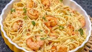 Wie man Alfredo Shrimps Pasta schnell und einfach zubereitet30Minuten Mahlzeit [upl. by Ahsela]