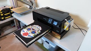 Epson P600 Nikko DTG Printing On Dark TShirt [upl. by Auliffe973]