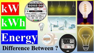 kW amp kWh Energy  Difference between kW amp kWh  What is Energy   What is a Kilowatt Hour [upl. by Clements]