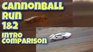 Cannonball Run 1 amp 2 Intro Comparison 50 yrs of the Lamborghini Countach [upl. by Assili]