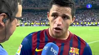 entrevista a Alexis Sanchez luego de su debut con el Barcelona [upl. by Nylave642]