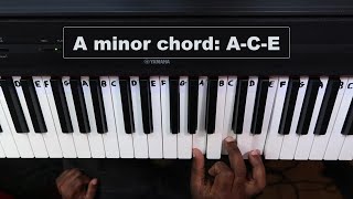 How to Play the A Minor Chord on Piano [upl. by Evangelin]