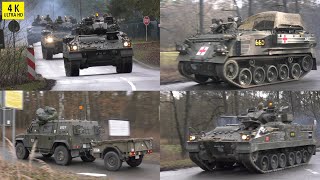 British Army Challenger CRARRV Warrior MAN SV Recovery Land Rover Defender Wolf Penman Trailer FV432 [upl. by Aylad492]