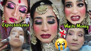 बाप रे parlour वाली का गुस्सा😱 दुल्हन से डायन बना डाला😭 I went To The WORST Reviewed Bridal Makeup [upl. by Eelirem]